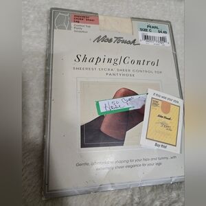 Nice Touch Pearl Sheerest Lycra Sheer Leg Sandalfoot Control Top Pantyhose NIP
